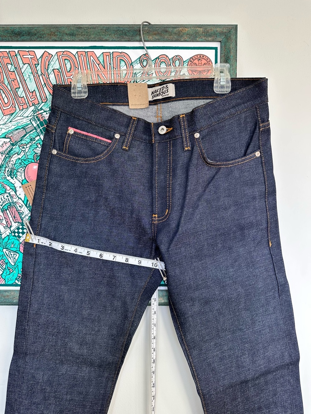 NWT Naked & Famous Super Guy Dark Indigo Slim Regular Rise Men’s Jeans W32 L30 - Picture 9 of 17